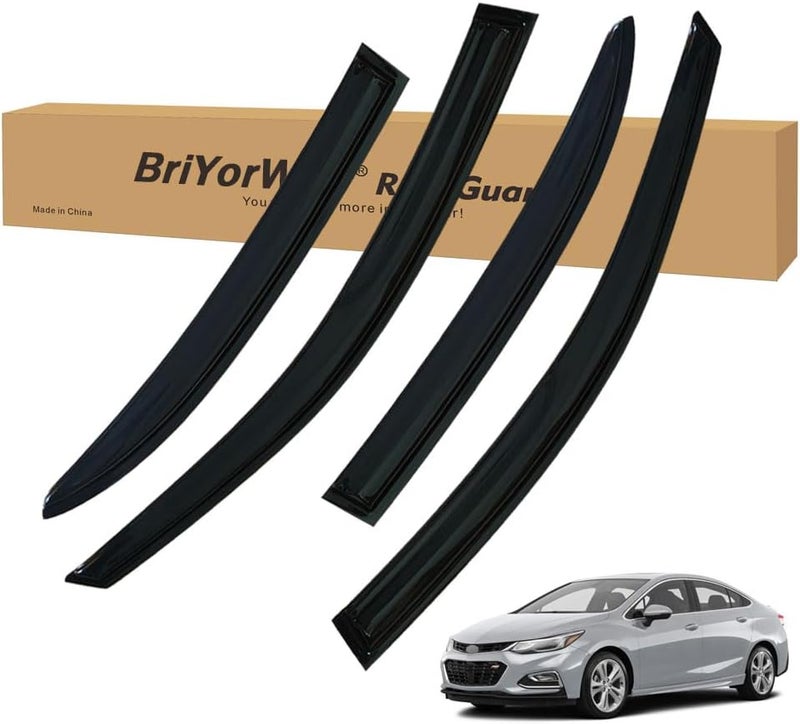 BriYorWay Vent Shades Rain Guards for Chevy Malibu 2013 2014 2015 Accessories, for Chevy Malibu Window Deflectors Window Visors - Image 1